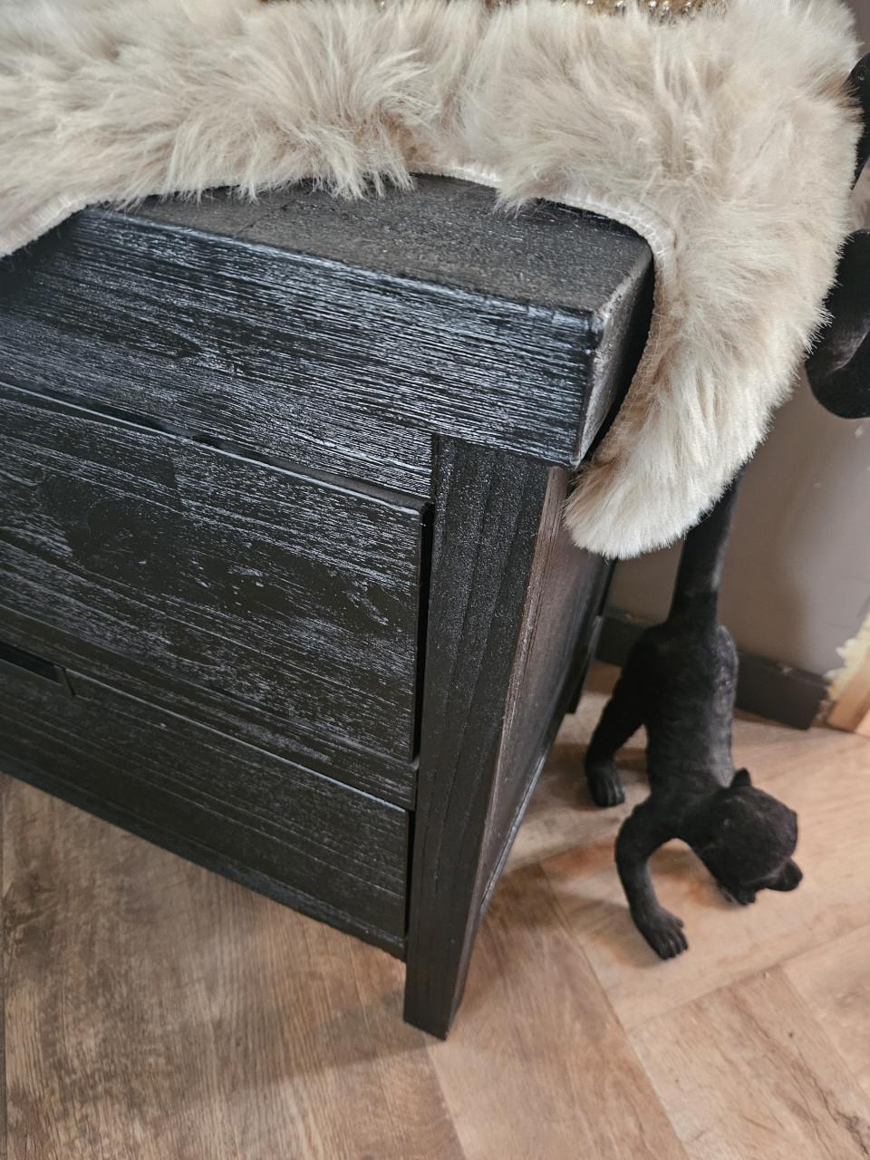 Tv meubel zwart massief hout Stretto