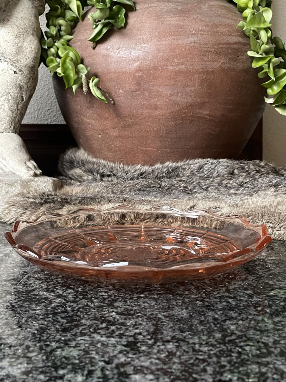 Persglazen fruitschaal met bord (set)