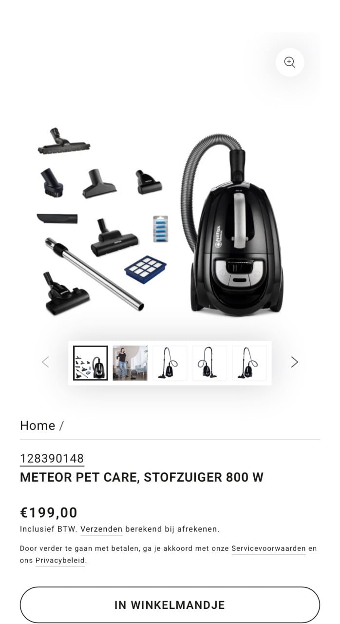 Nieuw! Nilfisk METEOR PET CARE, STOFZUIGER nieuwprijs €199,-