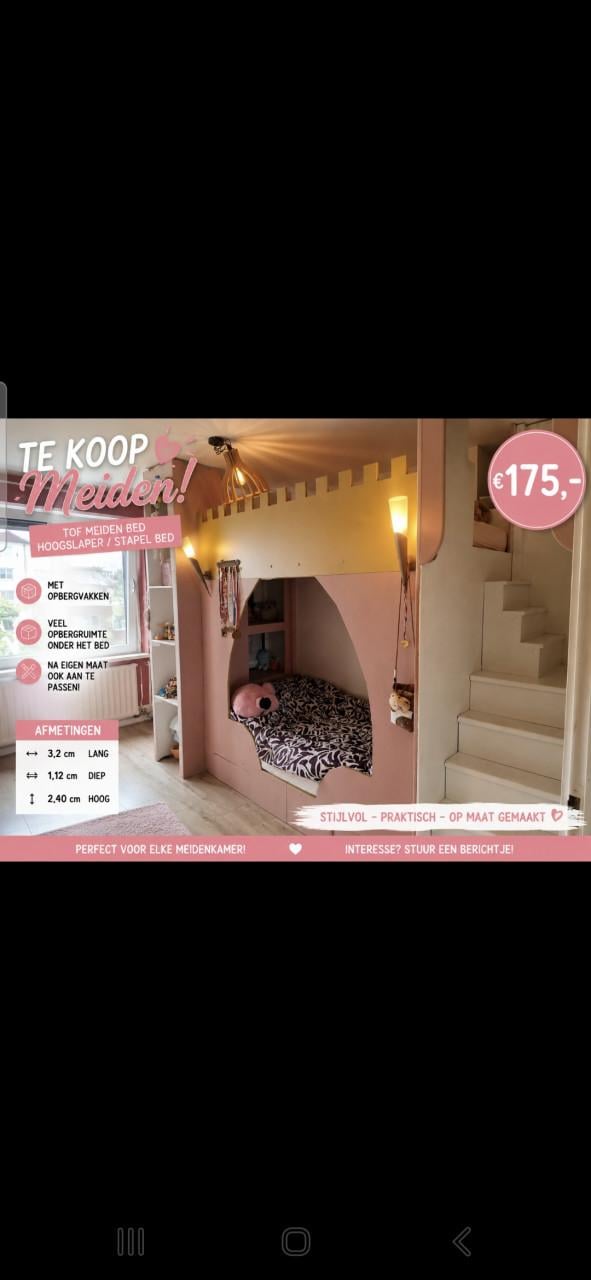 ☆Tof meiden bed, hoogslaper/stappel bed( uniek)
