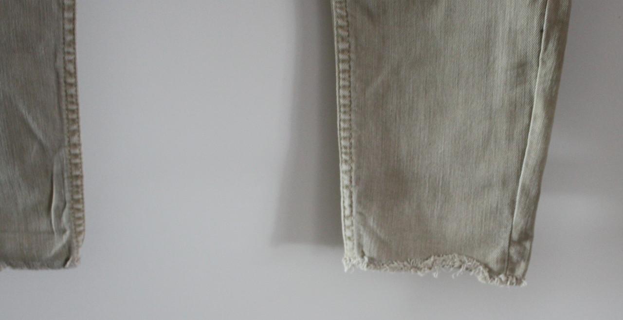 Beige spijkerbroek met rafelrand  spijkerbroek maat 42