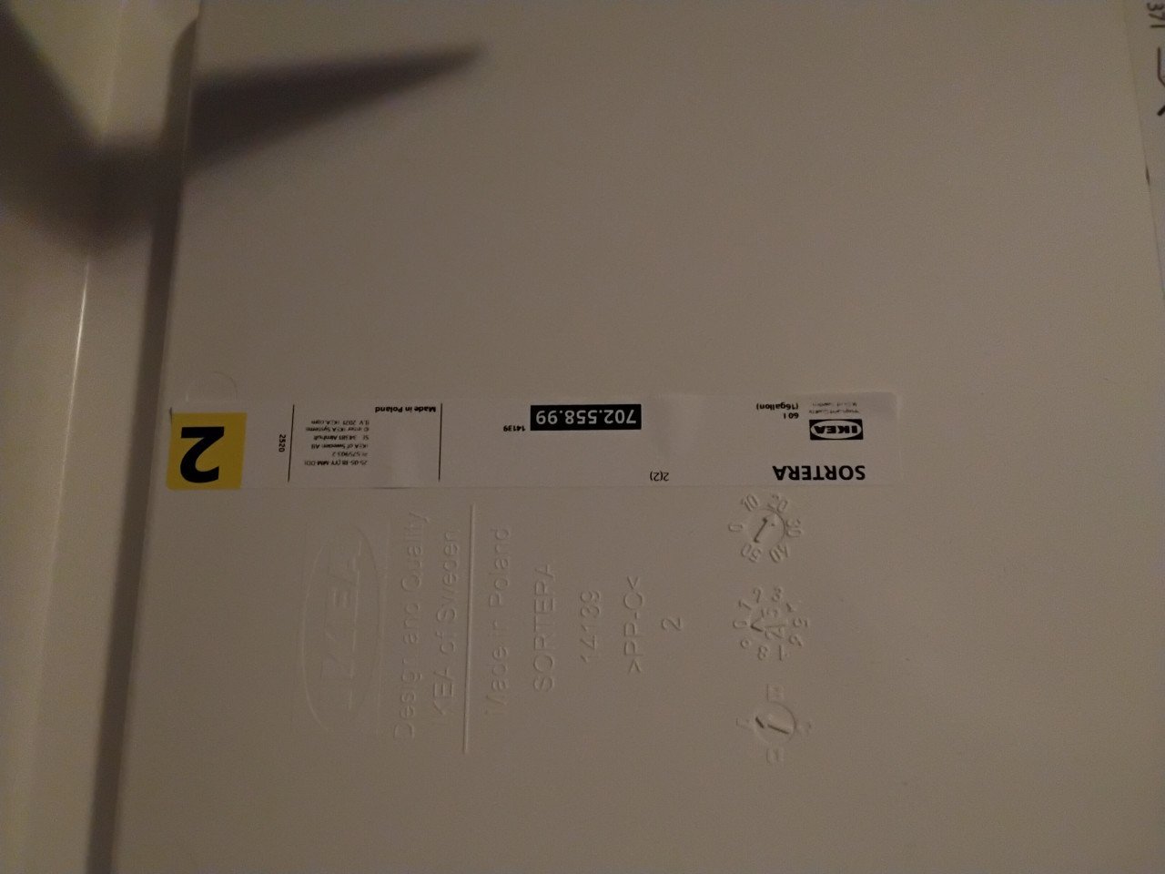 Twee opbergers sortera van ikea
