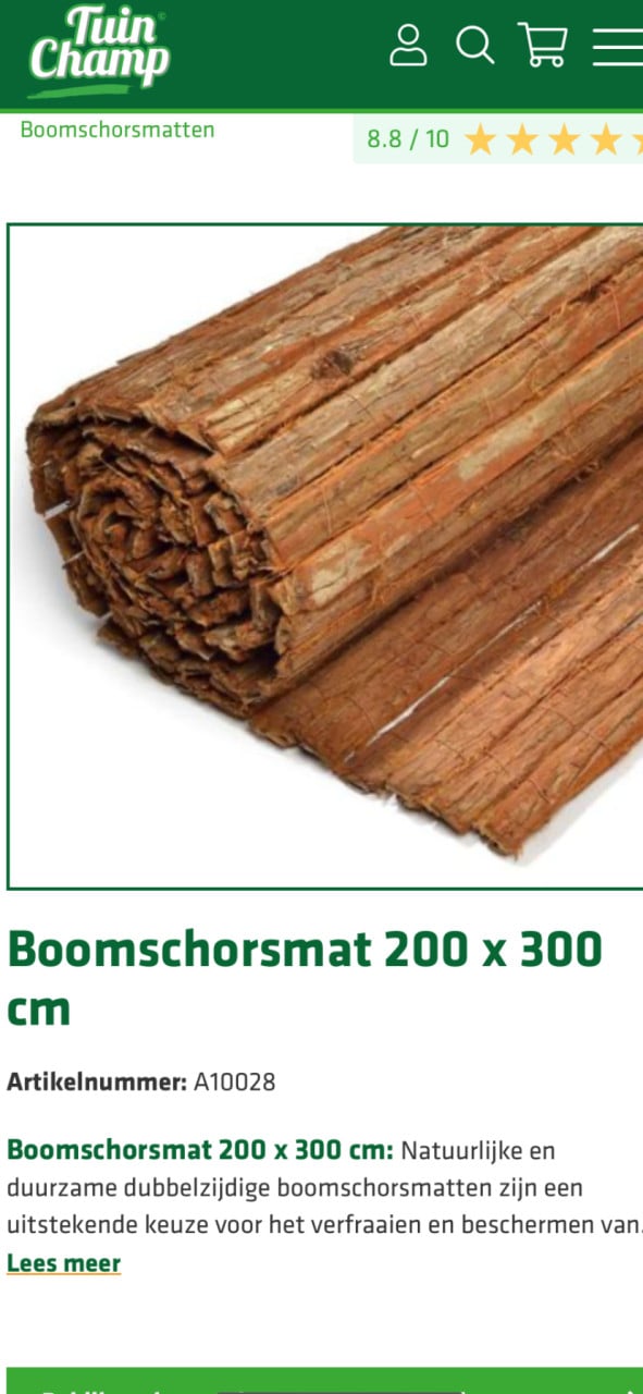 Boomschors schutting, nieuw