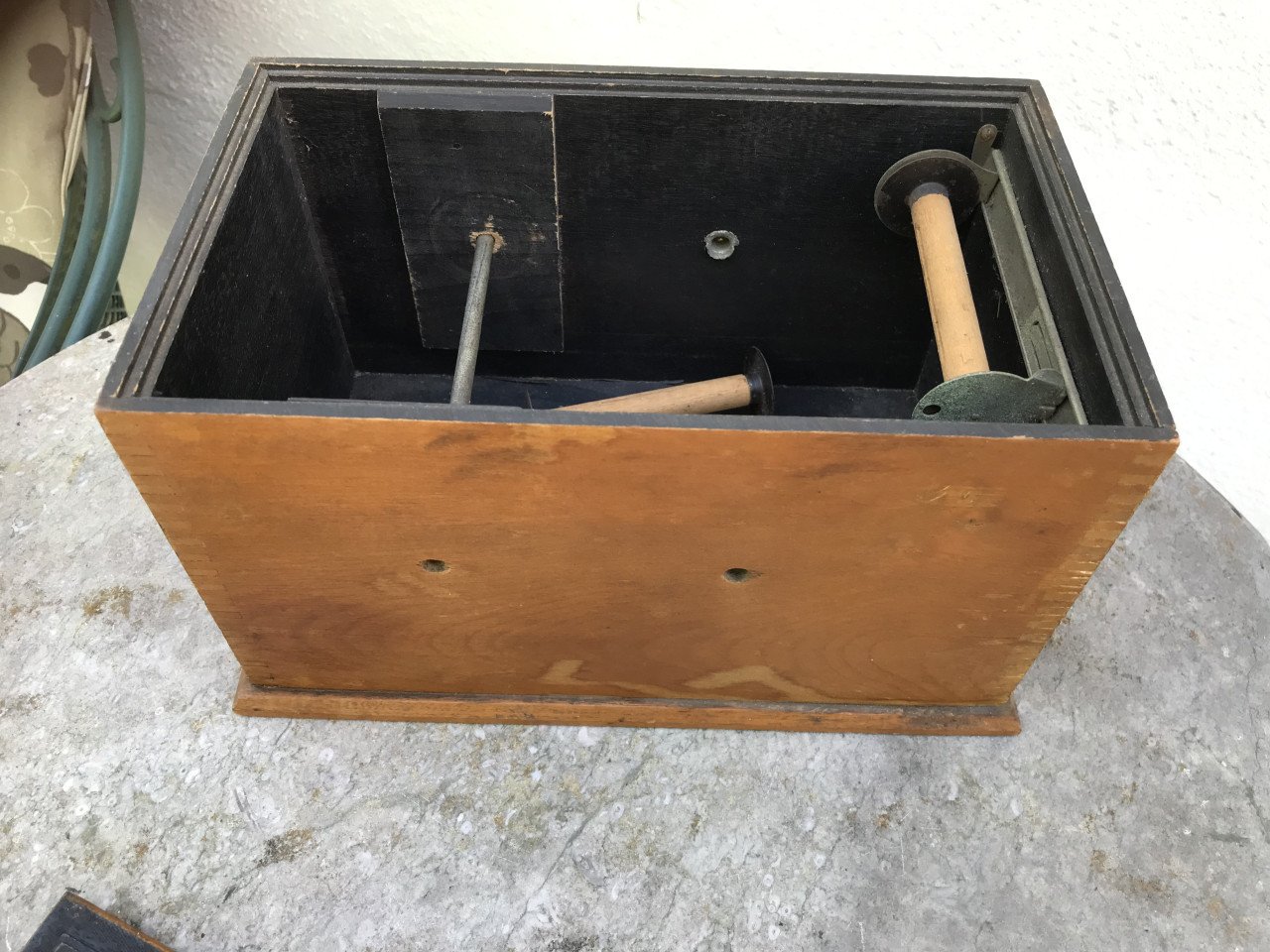 Antieke houten kodak doos