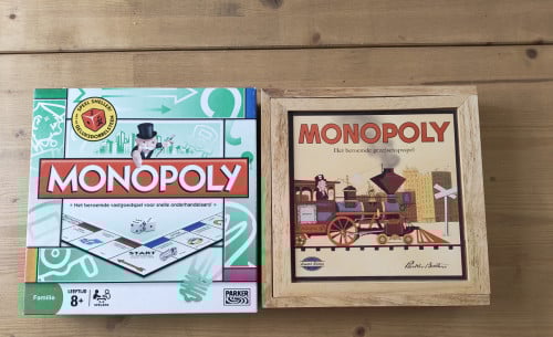 2x monopoly, 1x hout, 1x modern, als nieuw