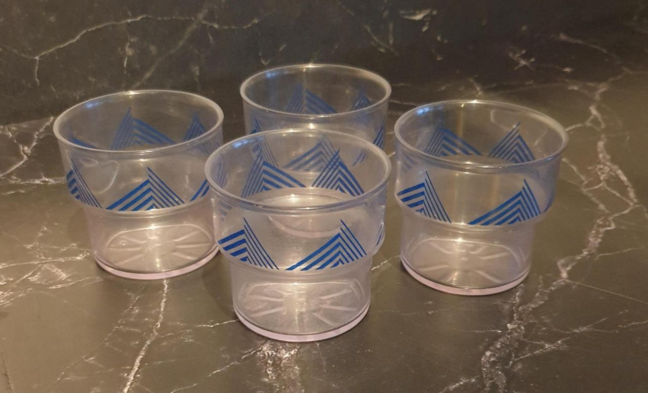 4 vintage Mepal glazen