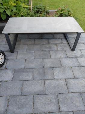 Lounge tafel 130x60 cm aluminium/ gesinterd steen
