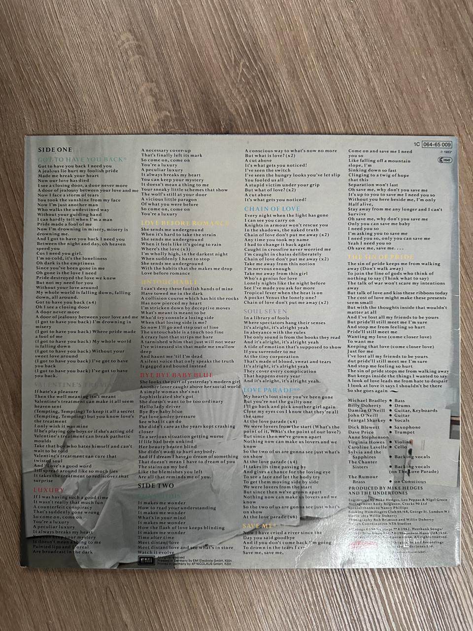 The Undertones - Sin of Pride / vinyl LP