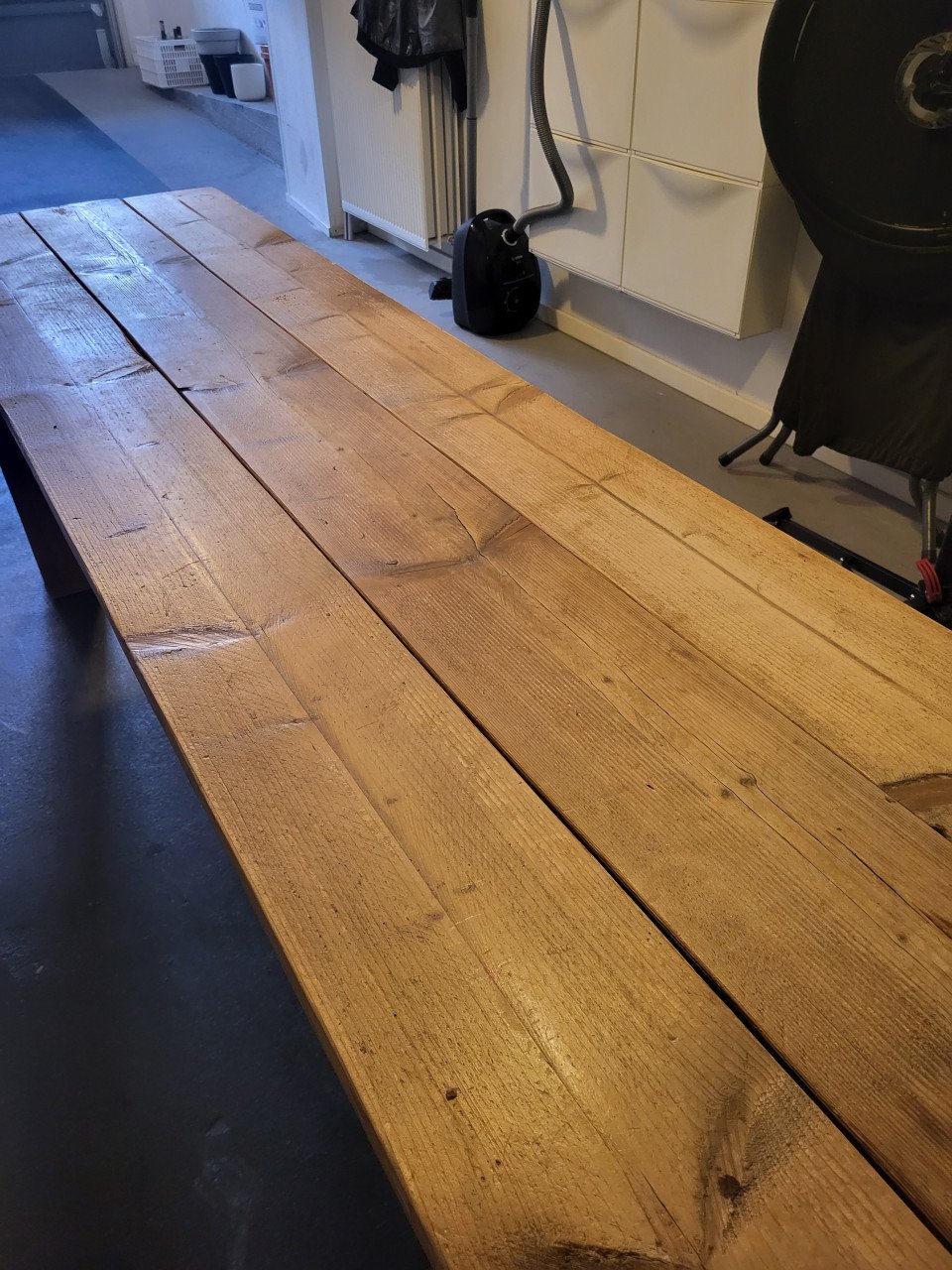 Grote steigerhouten tafel