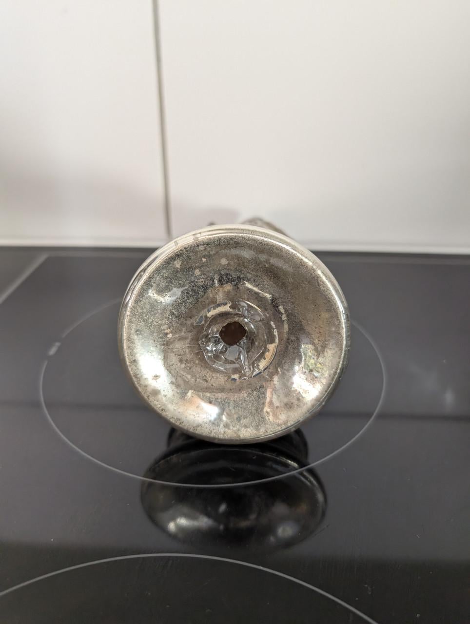 Maria beeldje zilver glas