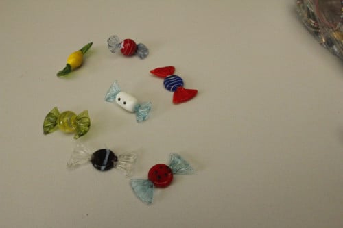 6 Glazen snoepjes