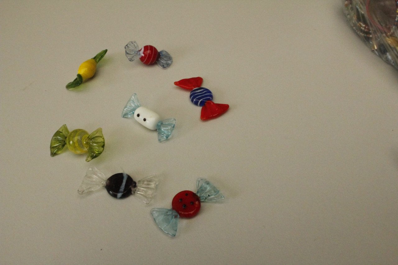6 Glazen snoepjes