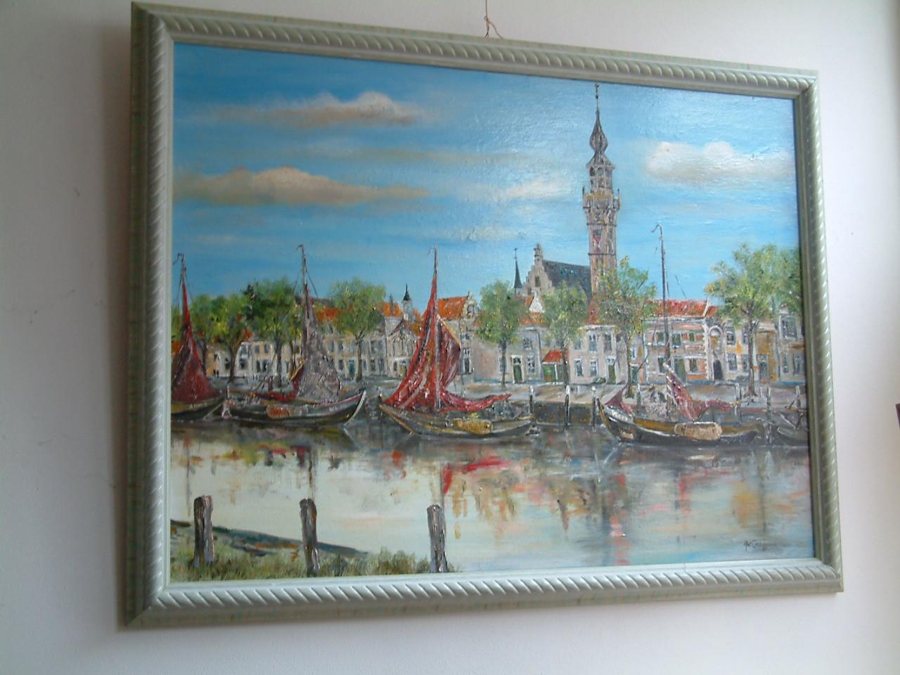 Hoogaars -hengst  oude visserij  schilderijen  Jac Caljouw  Arnemuiden