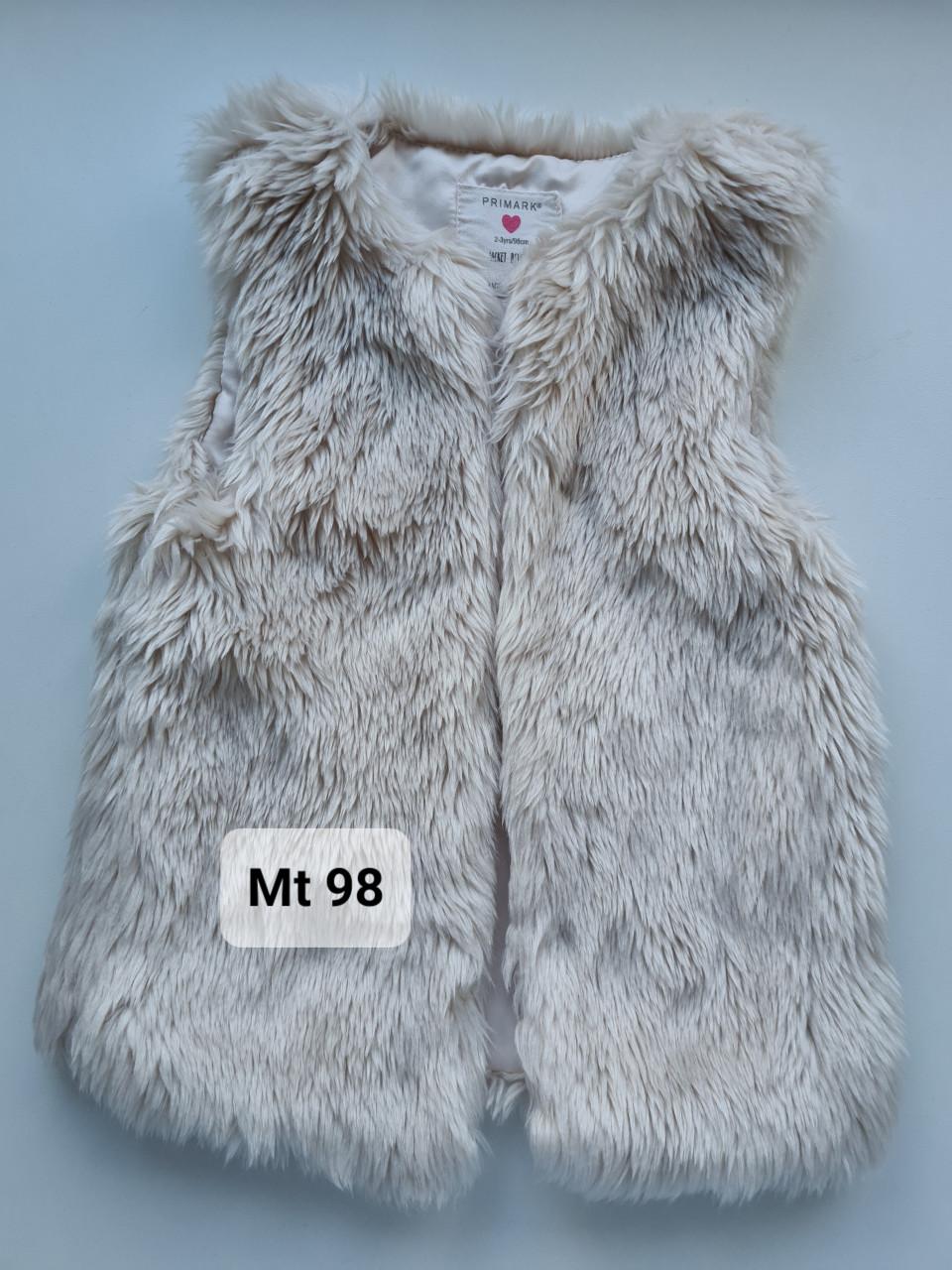 Primark ecru fake fur bont bodywarmer Mt 98