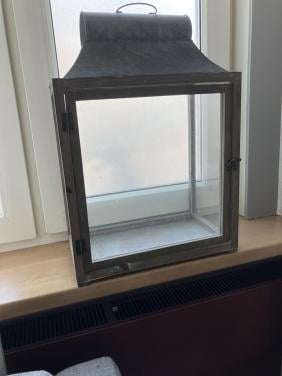 2 stuks sfeervolle metalen lantaarn met glazen wanden