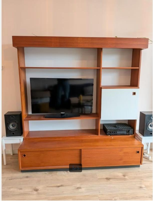 Vintage teak wandmeubel