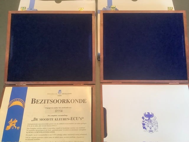 Penningen set “ De Mooiste Kleuren ECU’s “.