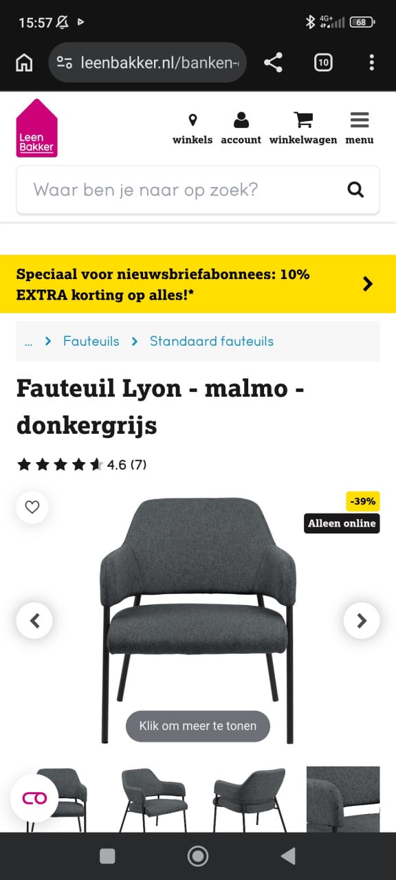 6x fauteuils Leen Bakker