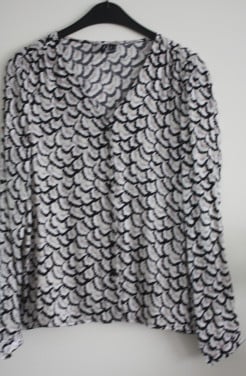 Blouse  zwaart wit print maat s