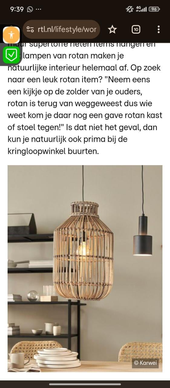 Bohemian lamp rotan