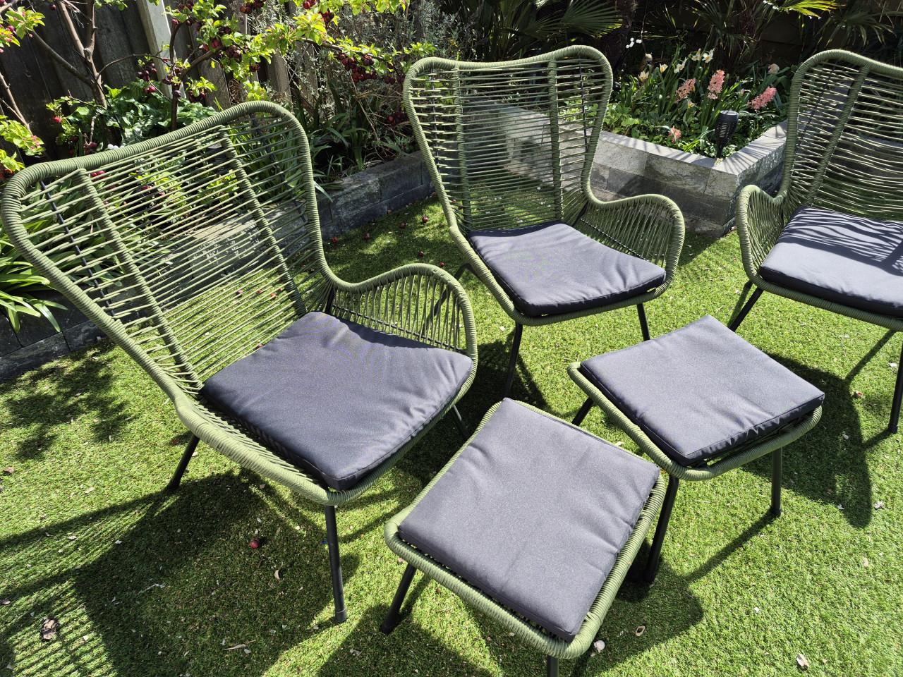 Tuinstoelen set met voetenbankje