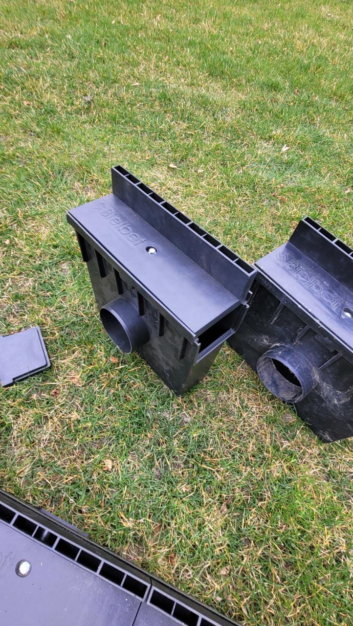Bielbet afvoergoot / draingoot / sleufgoot 5x1m + 2x stortbak