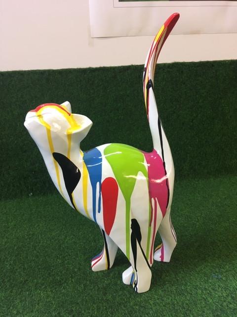 Poes wit met druppels klein 34cm groot