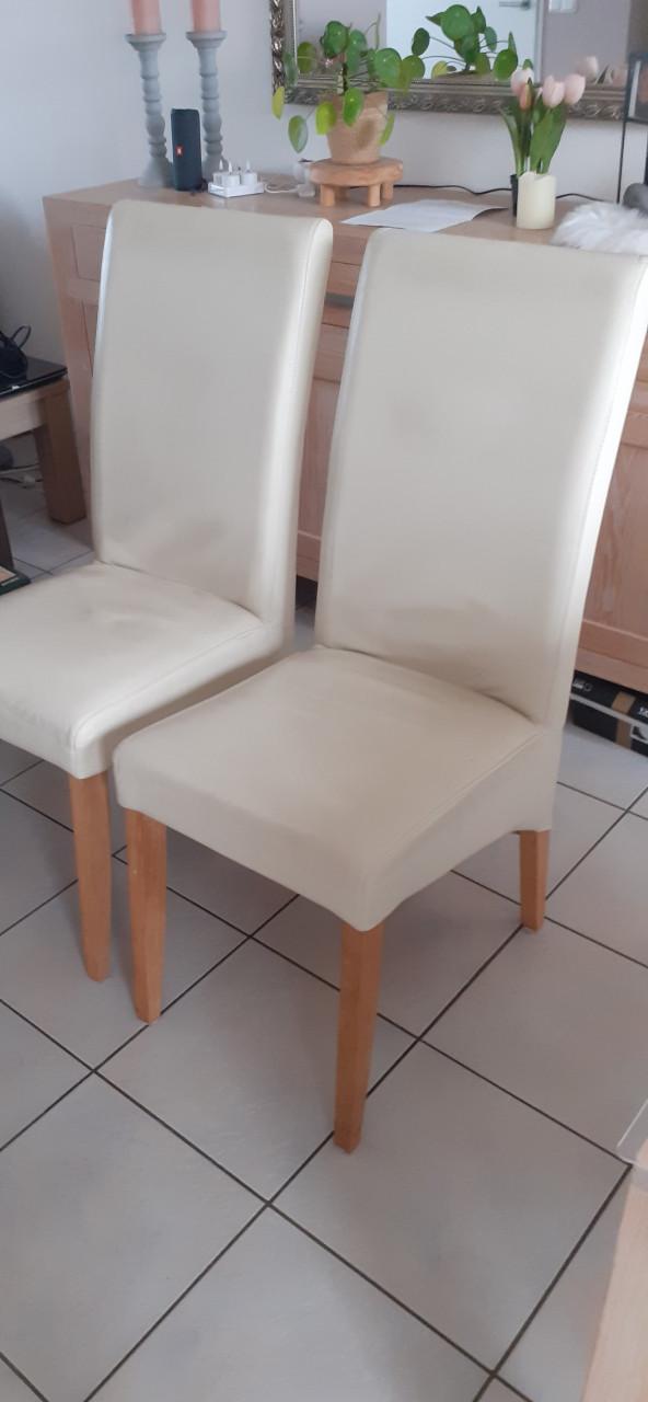 2 leren stoelen, GRATIS