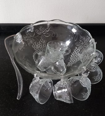Leuke glazen bowlset vintage