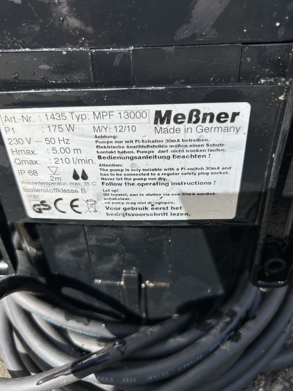 Te koop Messner mpf 13000 sterke en zuinige Vijverpomp en 13000 lpu