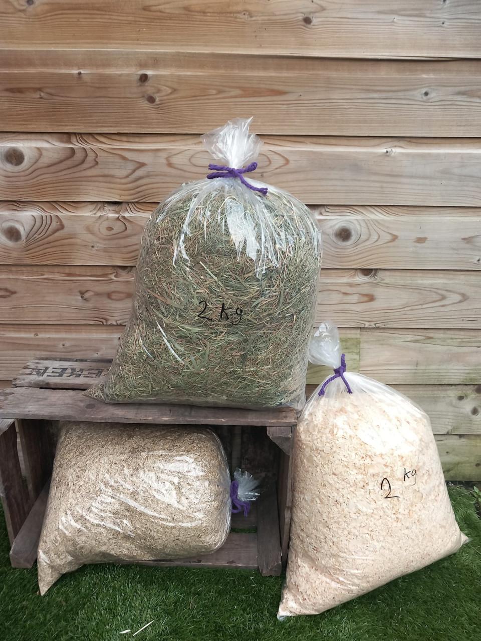 Hooi knaagdieren konijn zaagsel vlas voer