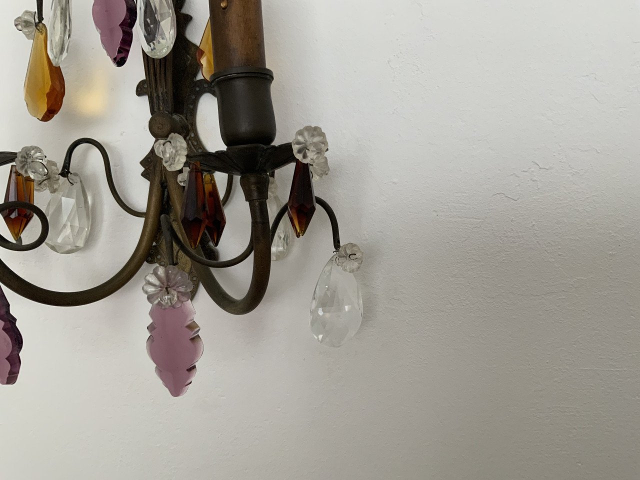 Antieke wandlampen,brons