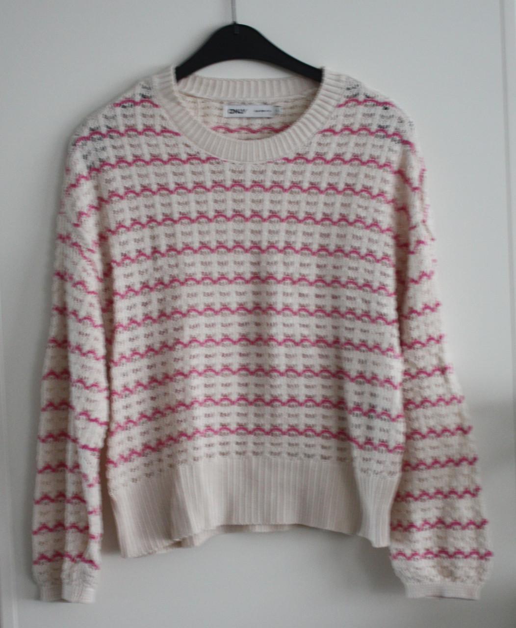 Gehaakte trui beige roze maat L