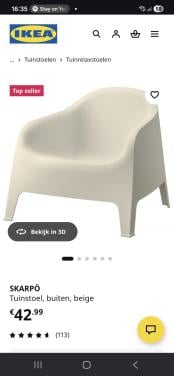 5 Ikea skarpö lichtgrijze tuinstoelen