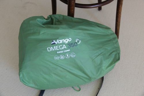 Tent groen, 2 persoons, licht van gewicht. Vango Omega 350 Base Camp.