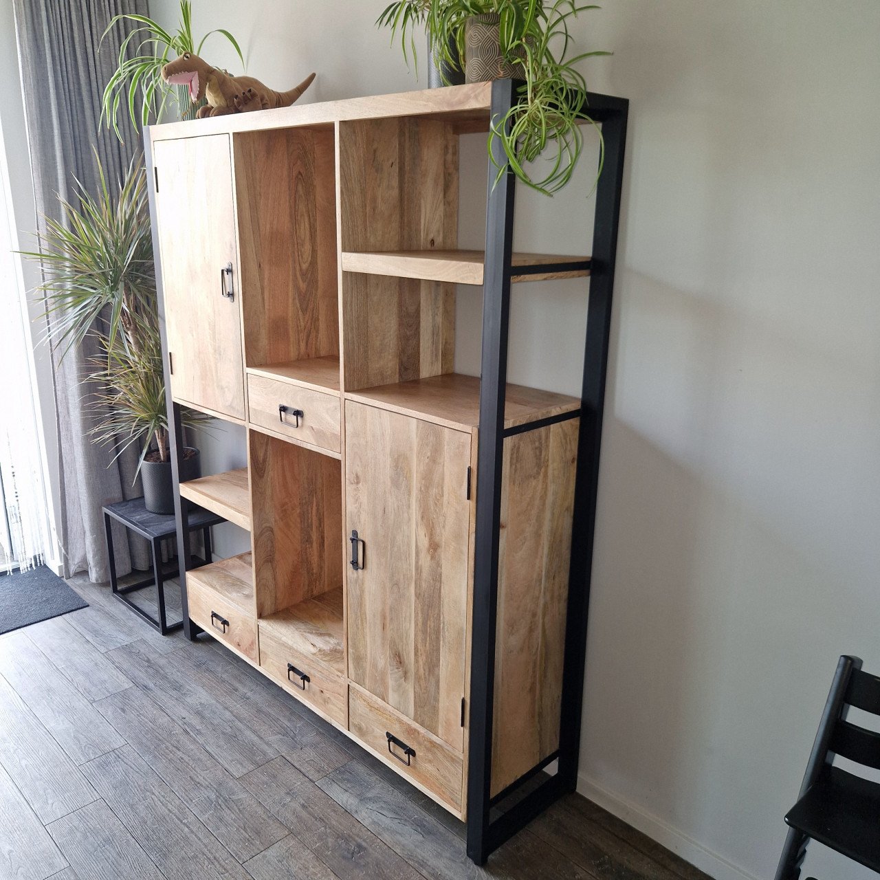 Vakkenkast/wandmeubel mangohout