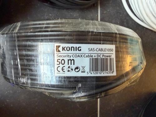 Restant video bewakingskabel coax met voeding