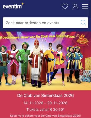 Musical kaartjes club van sinterklaas