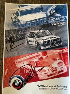 BMW motorsport fotokaart ( gesigneerd )