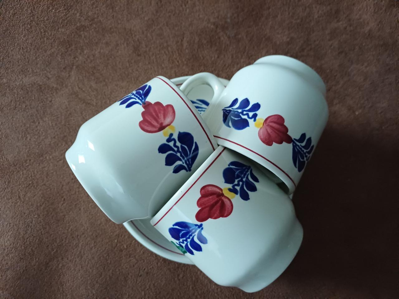 Boerenbont  kop en schotel  3 stuks