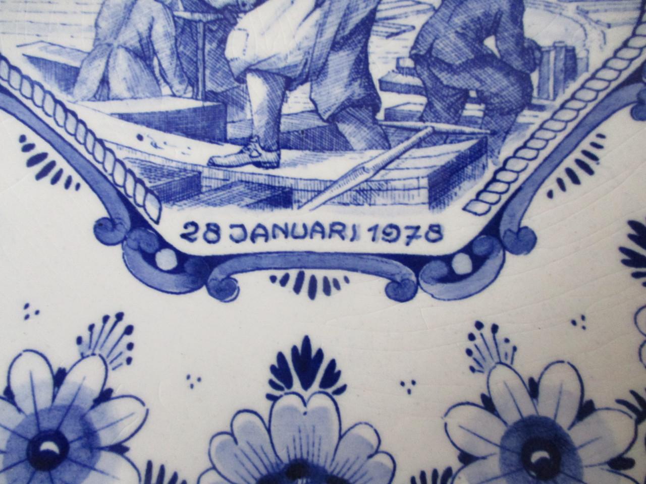 Dellfsblauw bord,  Kon mij  De schelde,jubilum bord,26 jan ,1978