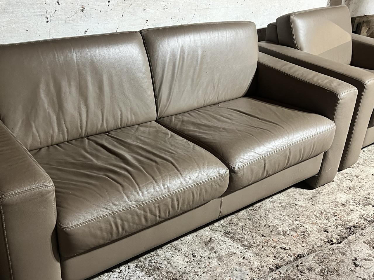 Lederen 2 en 1 zitbank