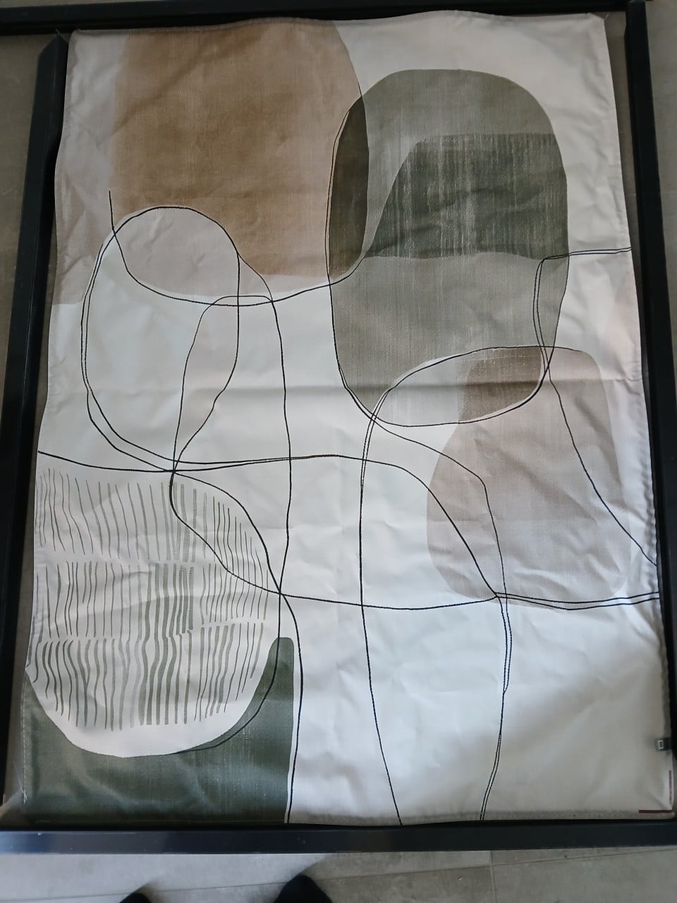 Abstract schilderij zonder lijst.