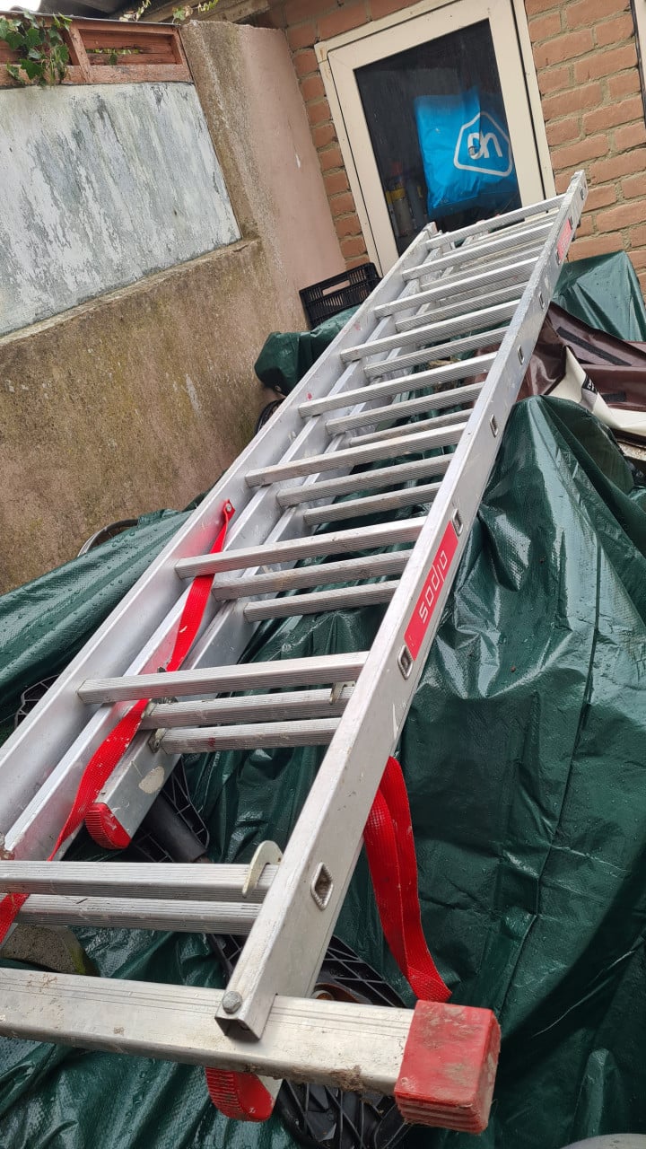 Driedelige ladder 3X9 - 3X2.5m in goed staat-Aluminium