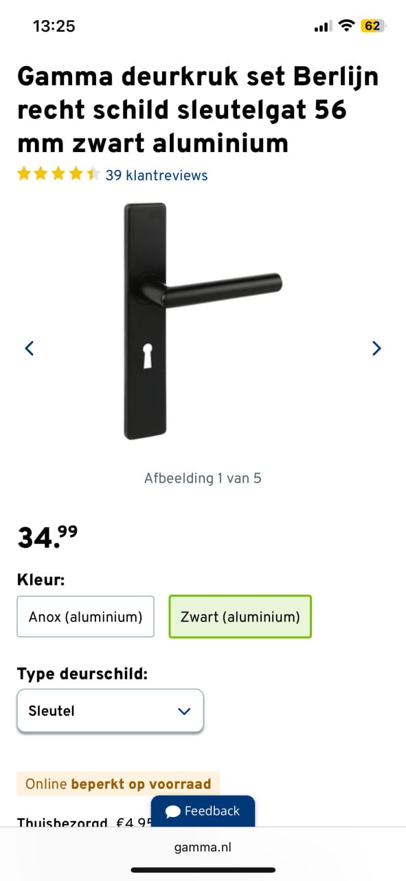 Zwart deurbeslag