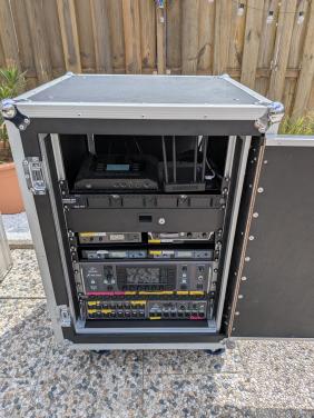 Compleet professionele IEM / monitor-rack met o.a. X32 Rack