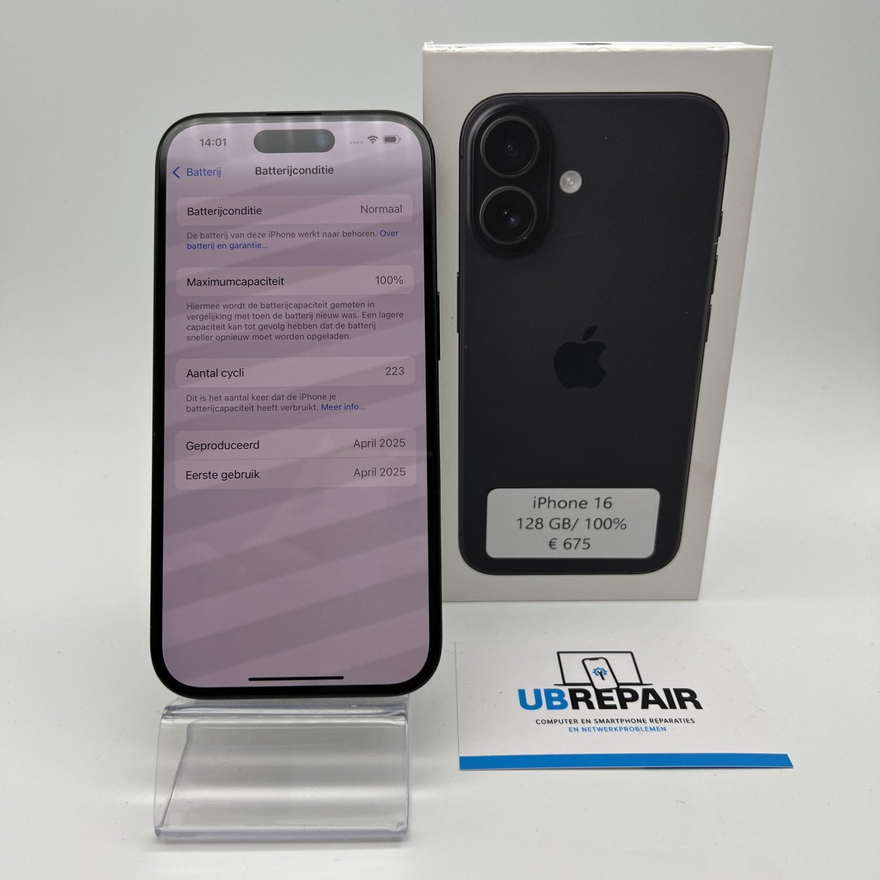 Apple iPhone 16 128GB Zwart