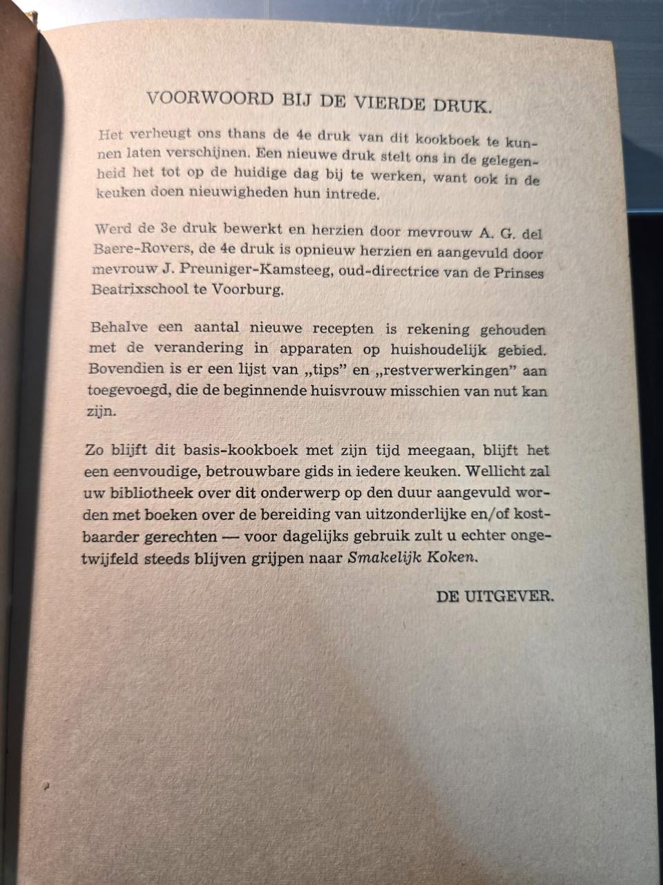 Vintage Kookboek Smakelijk Koken - 4e druk 1954