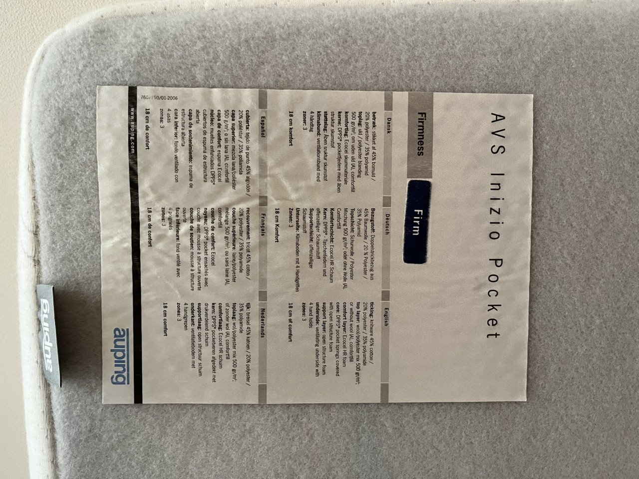 Matras 200x90 pocketvering