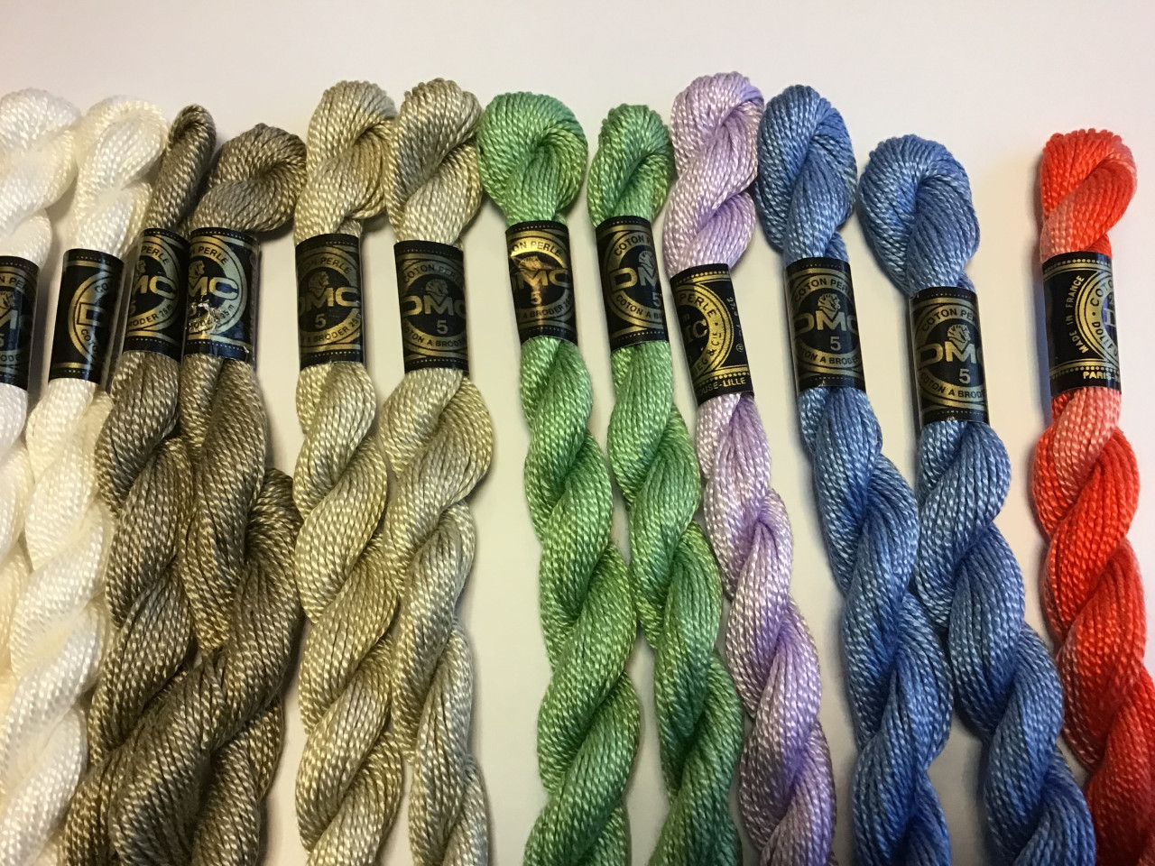 19x DMC perle 5 - 25 gram borduurgaren haakgaren hardanger